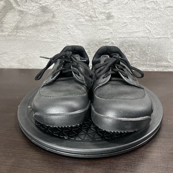 Crocs Womens Size 8 Velocity Work Black Leather Lace Up Work Shoes - Picture 2 of 10